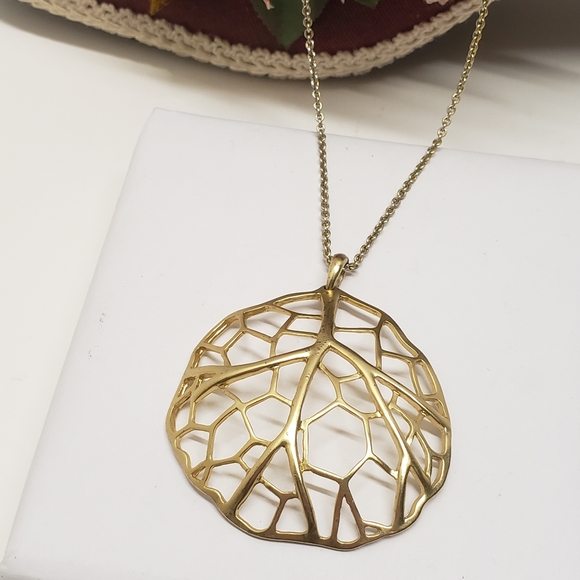 Banana Republic Gold Branch Bubble Pendant Necklace - Picture 3 of 6